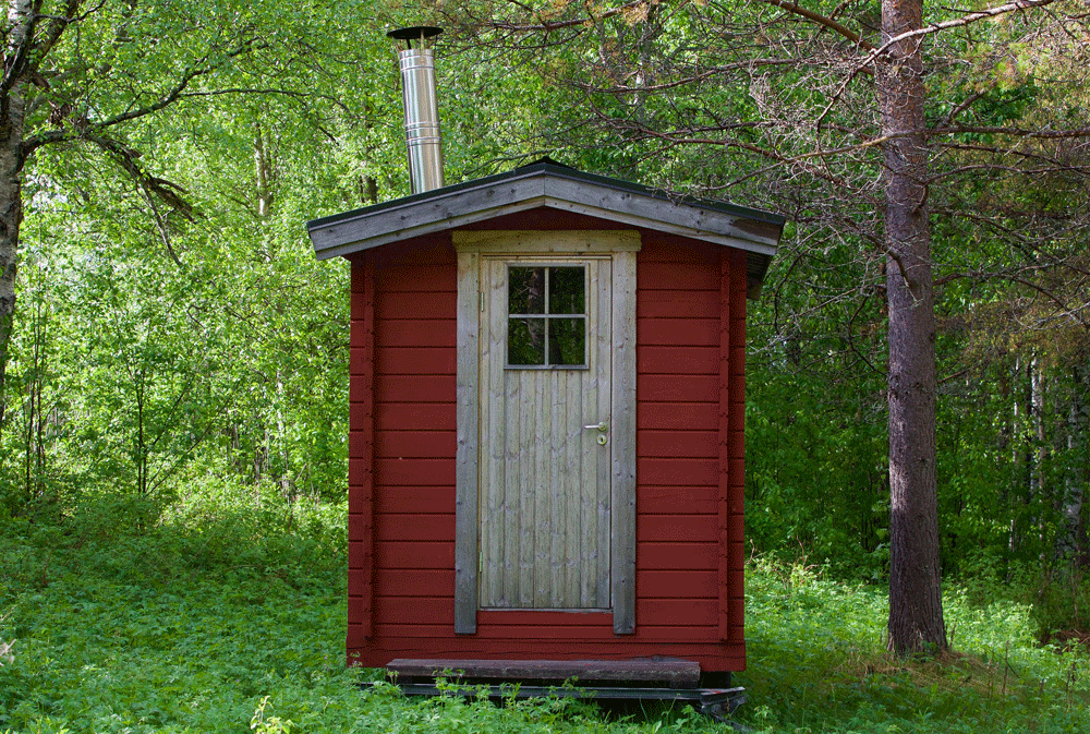 Finse sauna in het bos