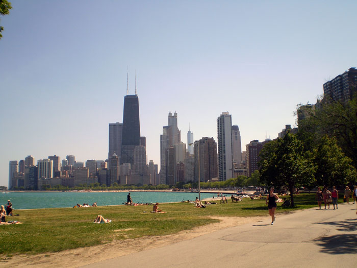 Chicago en lake Michigan