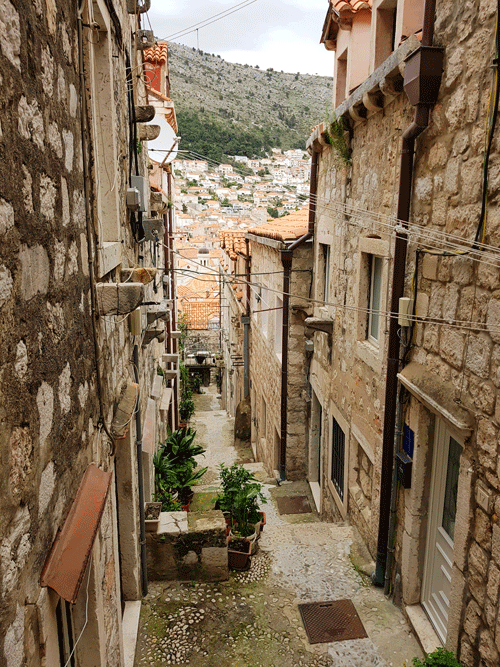 Doorkijkje straten Dubrovnik Kroatië