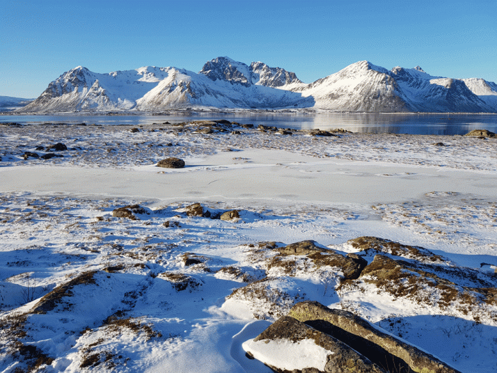 De winterse wereld van de Lofoten