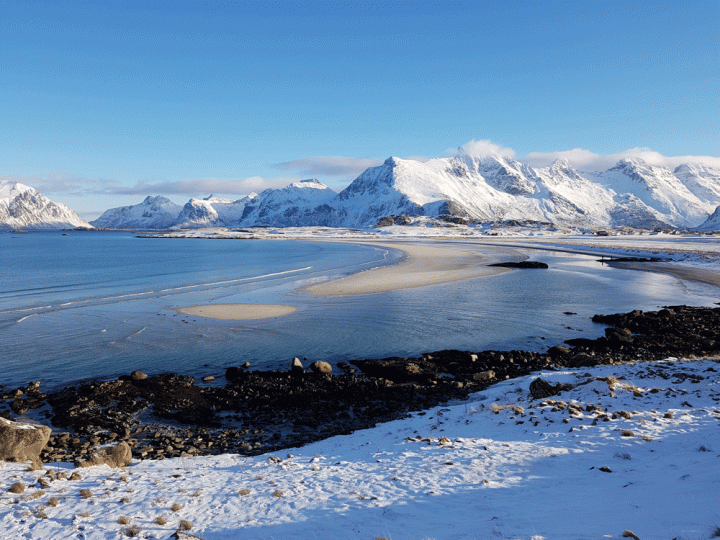 Het strand van Vikten Lofoten