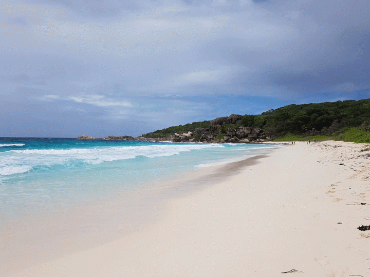 Strand van Grand Anse La Digue Seychellen