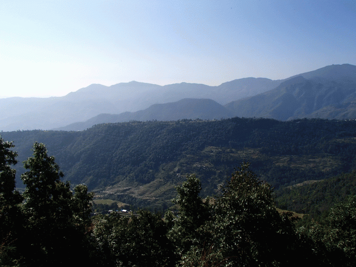 Uitzichten over het dal vanuit de Annapurna regio