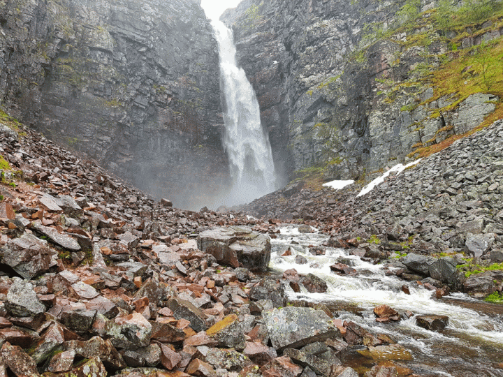Hoogst waterval Zweden in Fulufjället National Park